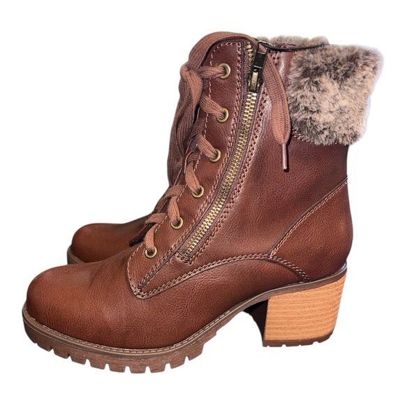 Mia Faux Fur-Lined Heeled Boots – Size 9 - Picture 1 of 10